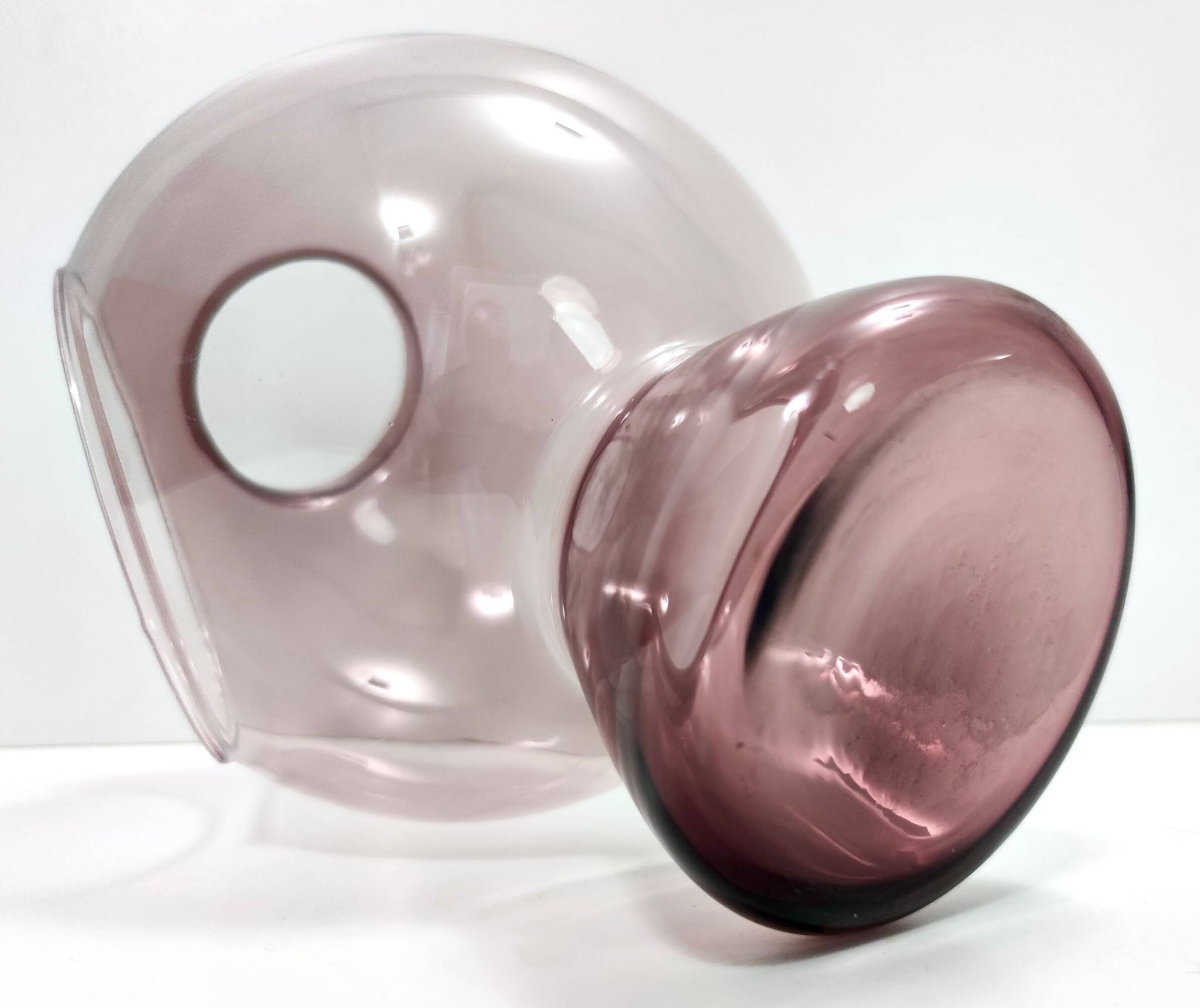 Old Rose Murano Glass Vase with a Hole, Italy