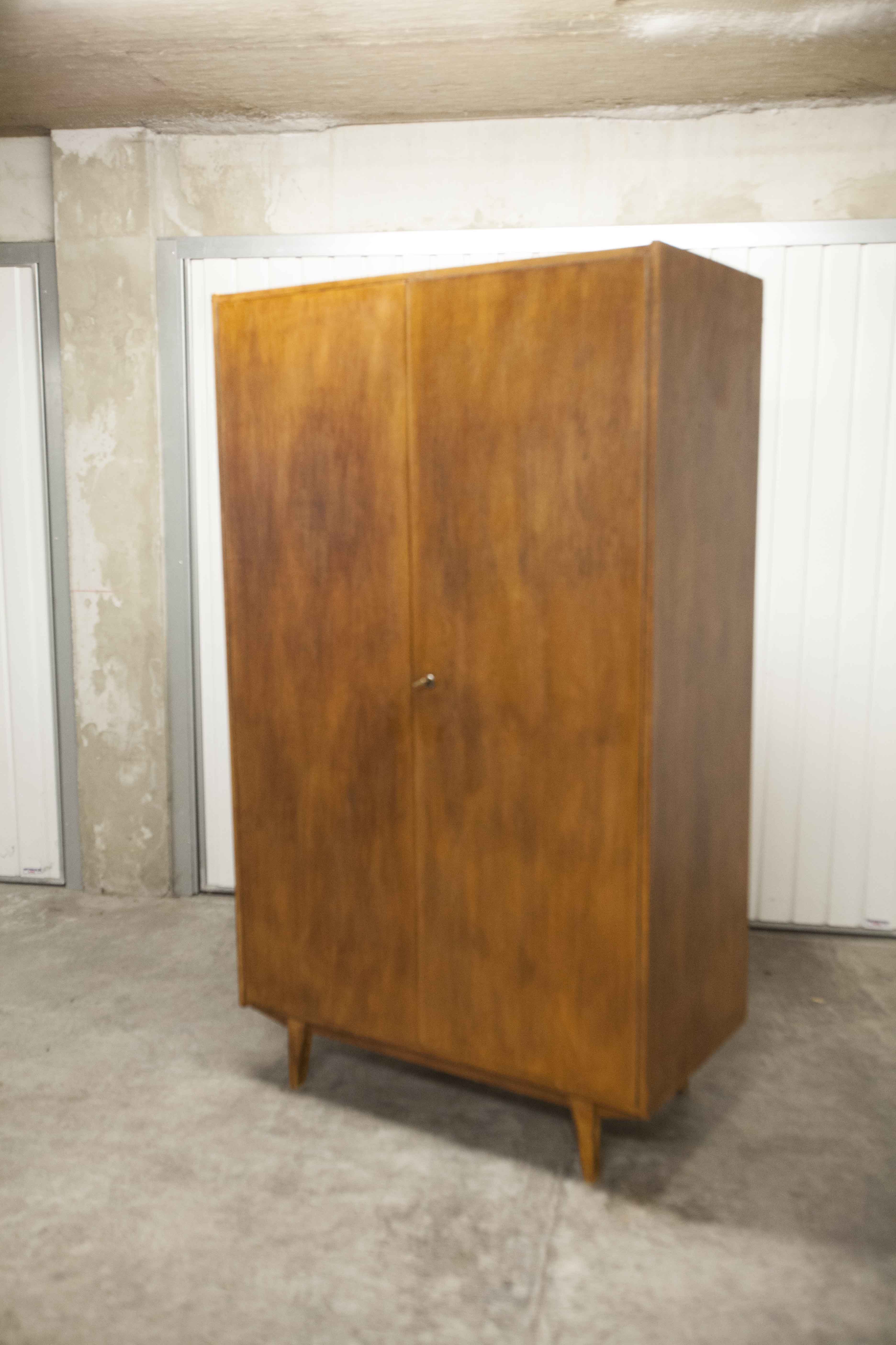 Lightweight Scandinavian wardrobe 1960 2 doors