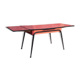 Red formica table with extensions
