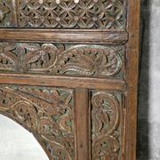 Large mirror - Indian carved wooden headboard