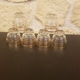 Lot de 6 verres à liqueur pied étoile