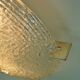 vintage kaiser ice glass ceiling LAMP flush mount 60/70's relief surface