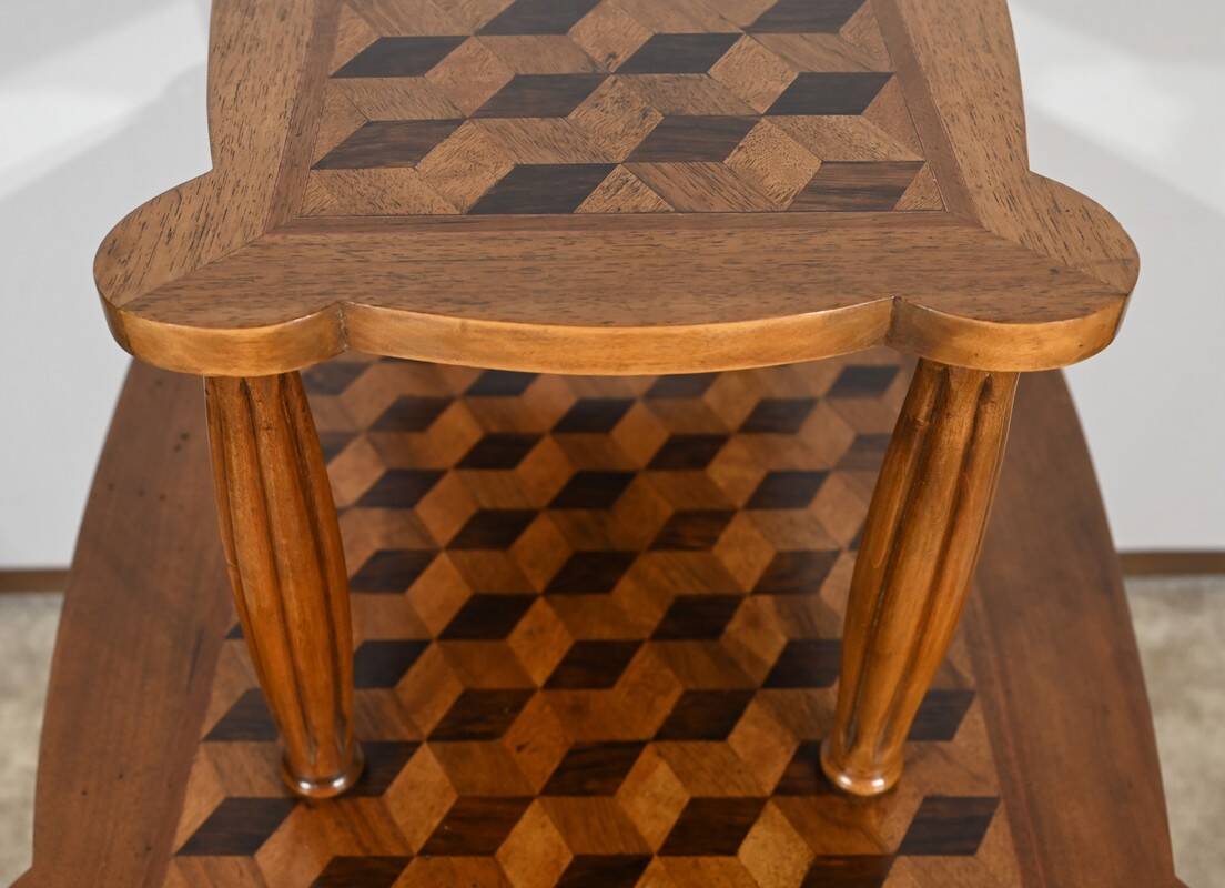 Walnut and Rosewood Marquetry Service Table – 1940