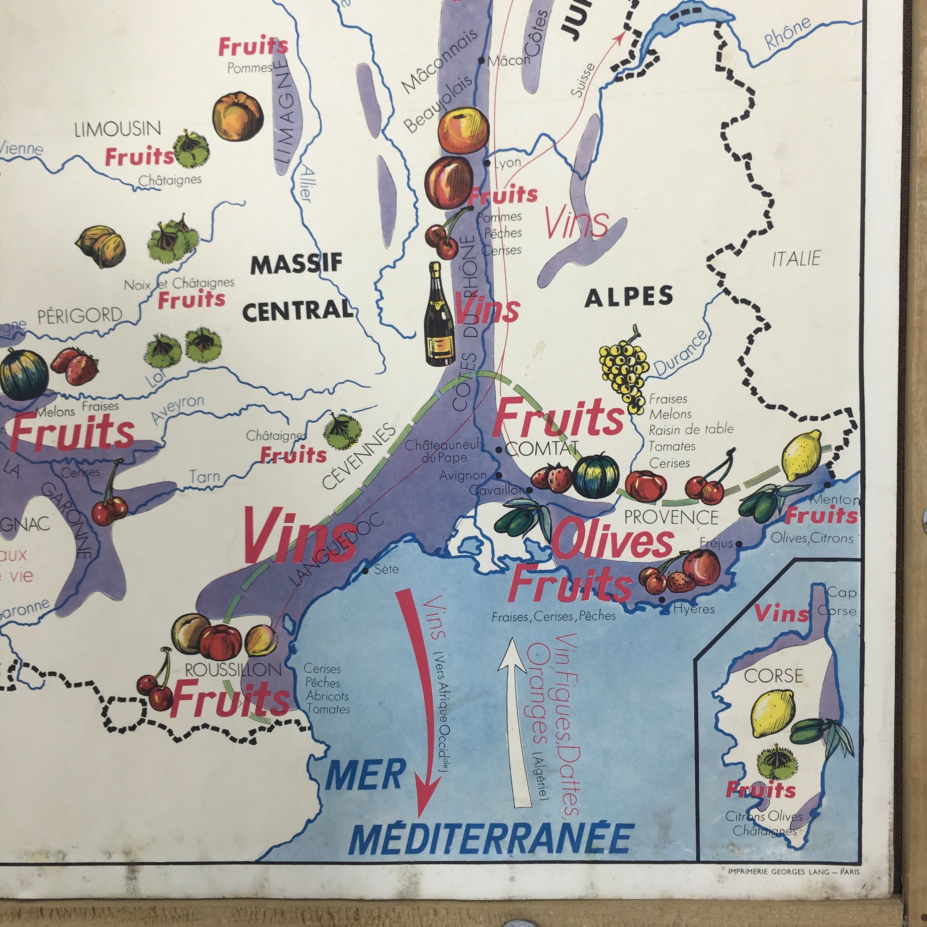 La Seine geographical school poster double sided