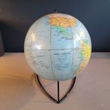 Globe terrestre Girard et Barrère des années 50-60 piètement string