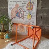 Pair of low metal stools industrial workshop - vintage