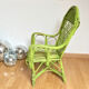 Children's chair in green rattan
