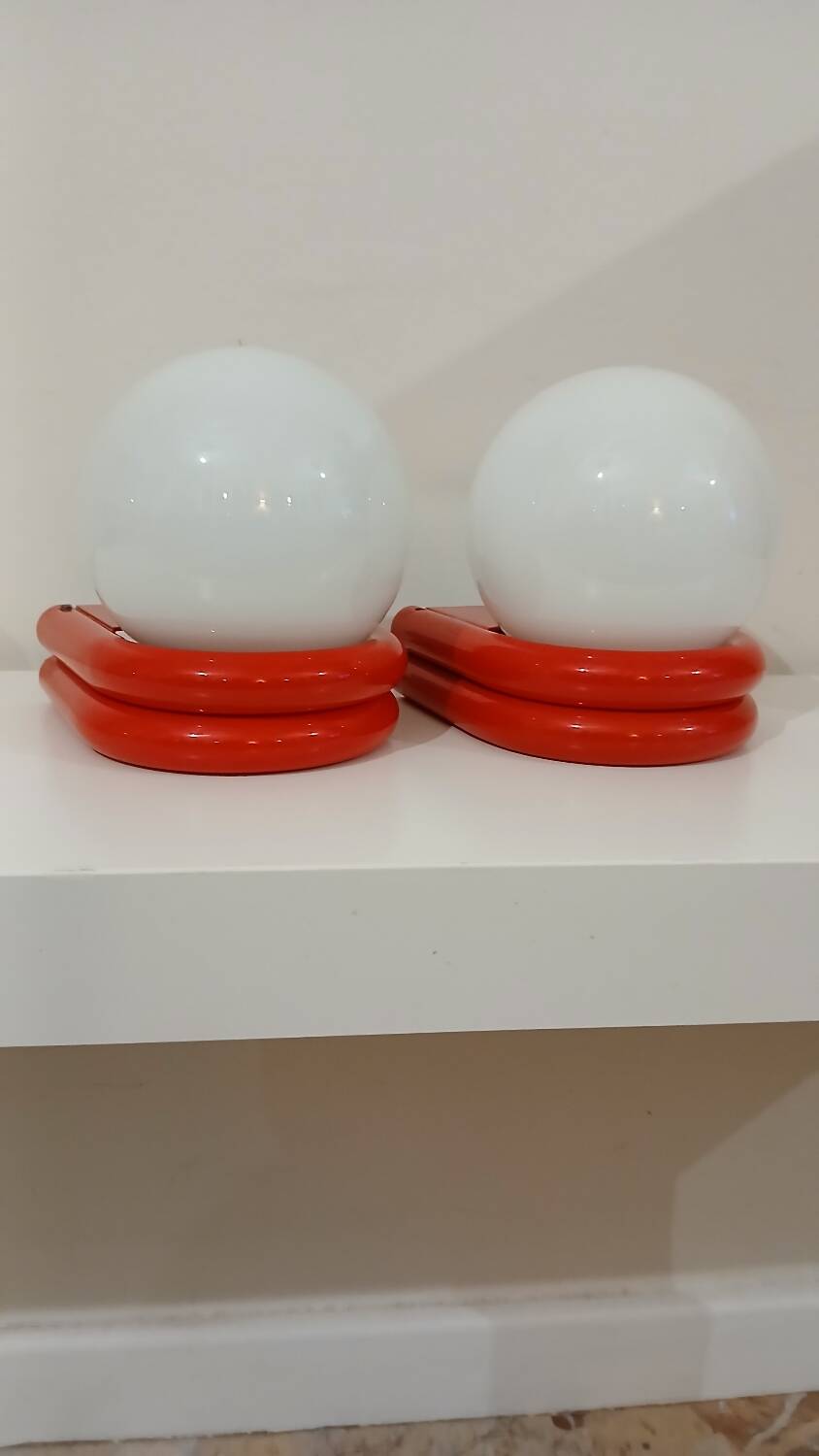 Pair of space age wall lights