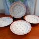Set of 4 antique deep plates from St Amand in the "Vine Leaves" pattern.