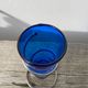 Small vase in cobalt blue glass and metal, 1980
