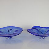 Set of 2 Art Glass Bowls by Josef Hospodka for Chribska Glassworks, 1960's