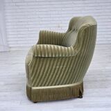 1960s, Danish 2-seater sofa, original furniture velour, beech wood.