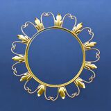 Vintage "witch" mirror - round convex mirror in gold metal