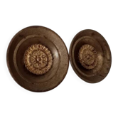 Paire de boutons poignées anciennes de meuble Empire en bronze massif