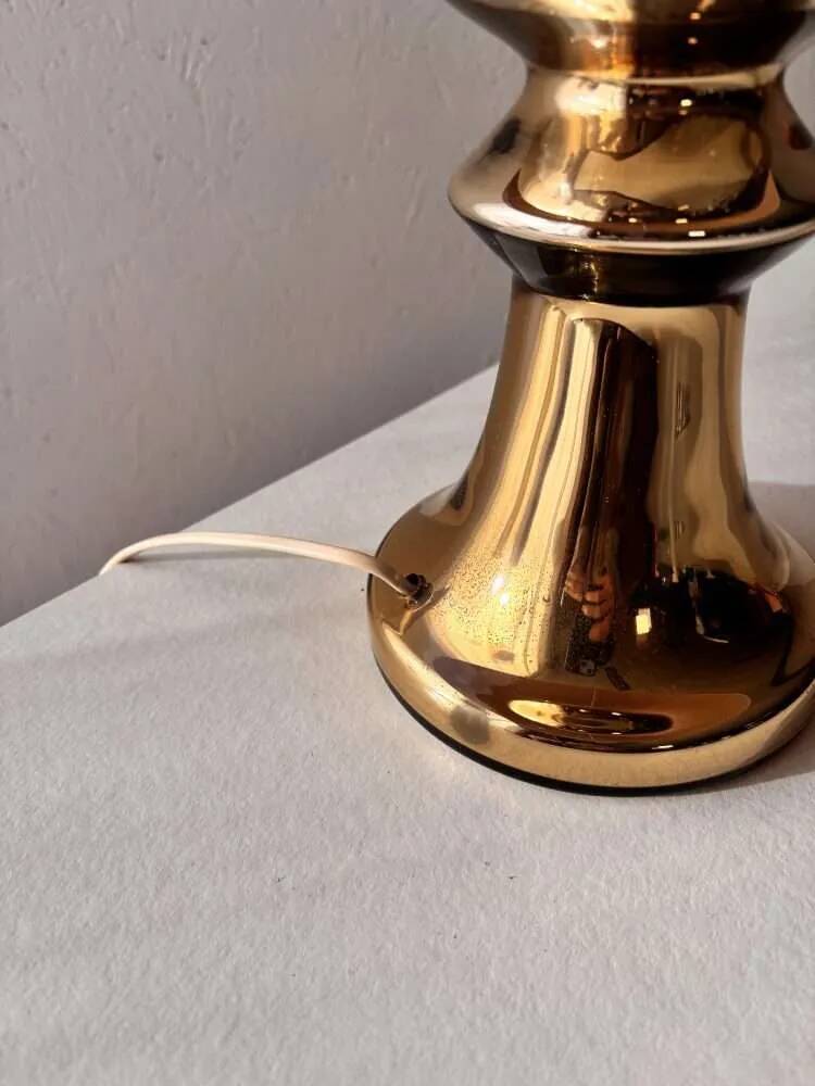 Gilded ceramic table lamp by Gustav Leek, Luxus, 1960s.