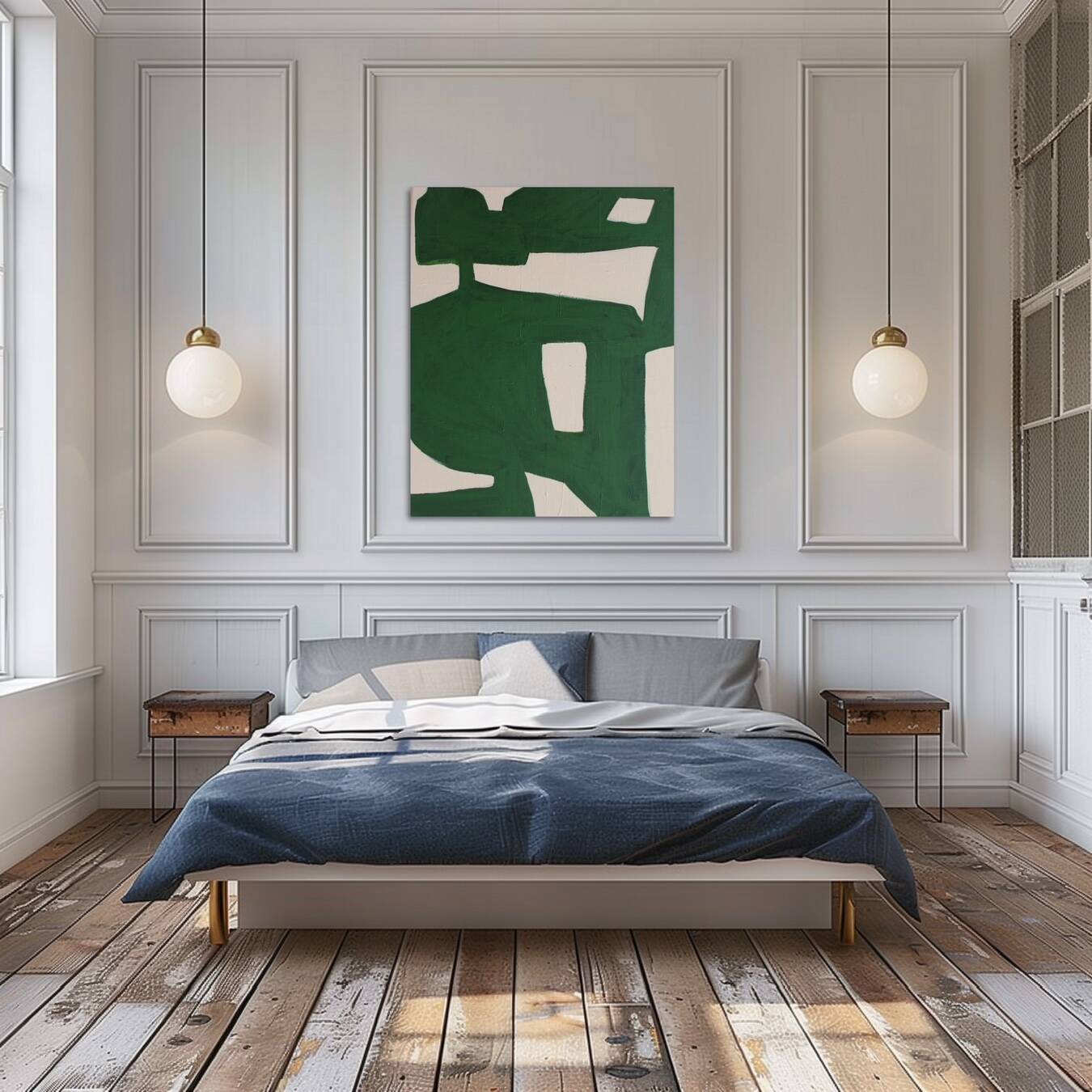 Peinture sur toile Organic vert