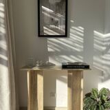 100% raw travertine console