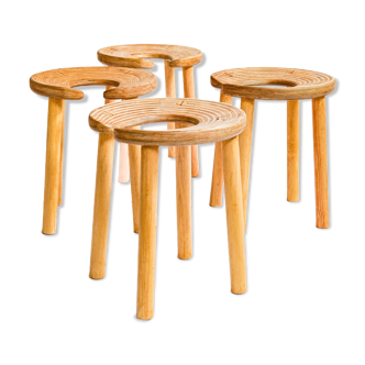 Set of four sauna stools, Antti Nurmesniemi, designed for the Palace Hotel, Helsinki 1952