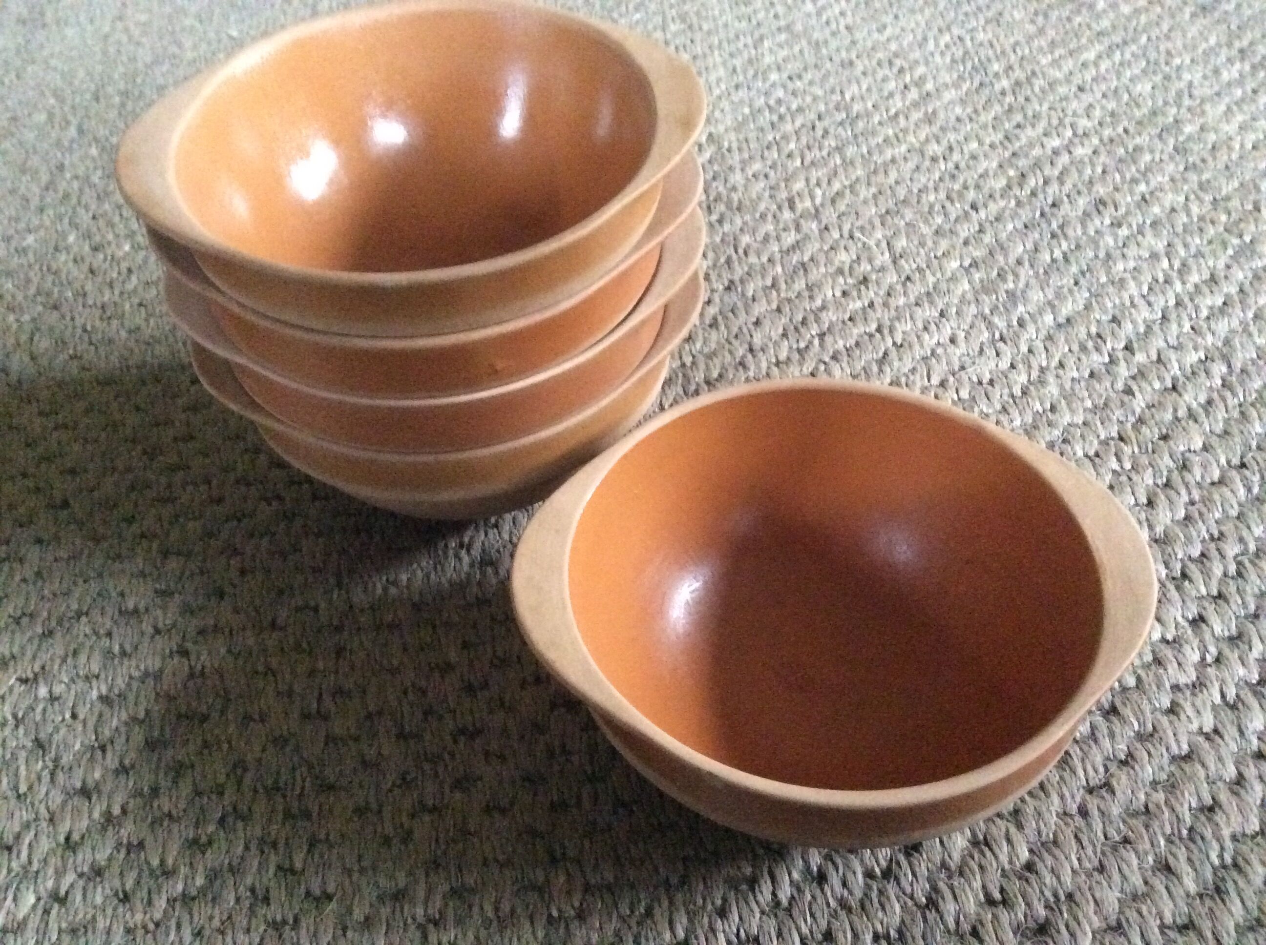 Series of 5 stoneware bowls