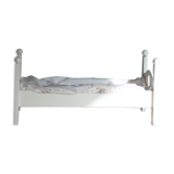 Painted wooden doll bed