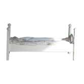 Painted wooden doll bed