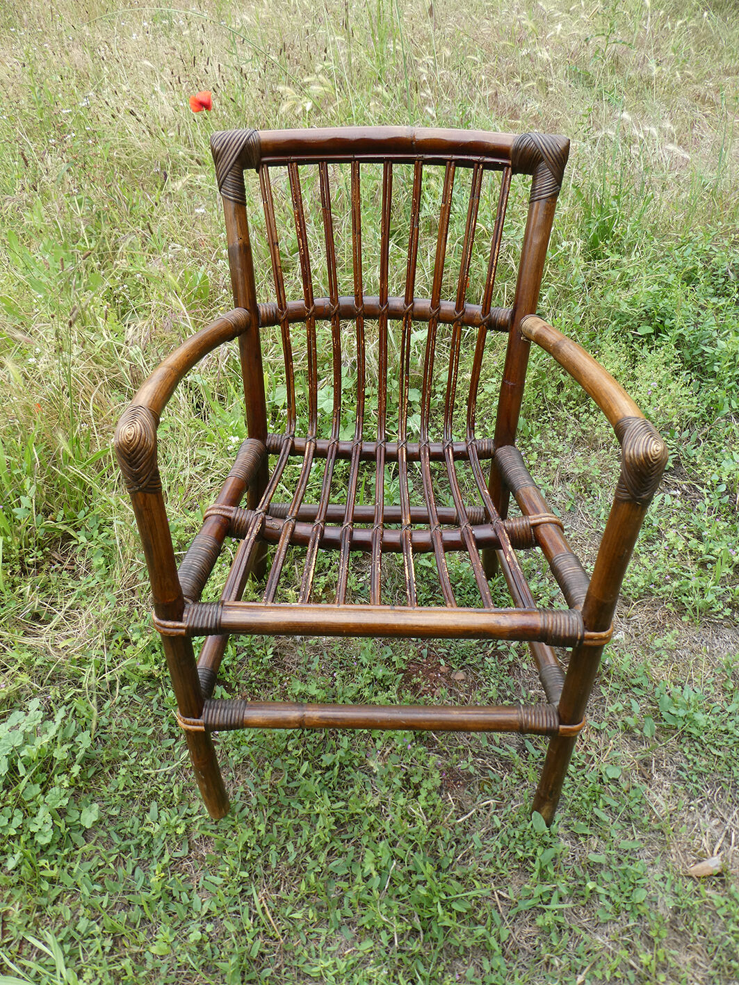 Vintage rattan and bamboo chair