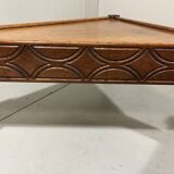 Brutalist triangular shaped oak coffee side tables 1970’s