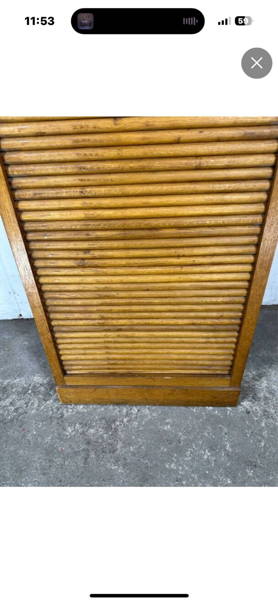Vintage wooden curtain cabinet – antique office furniture