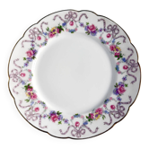 Set of 6 Limoges porcelain dessert plates with garlands and