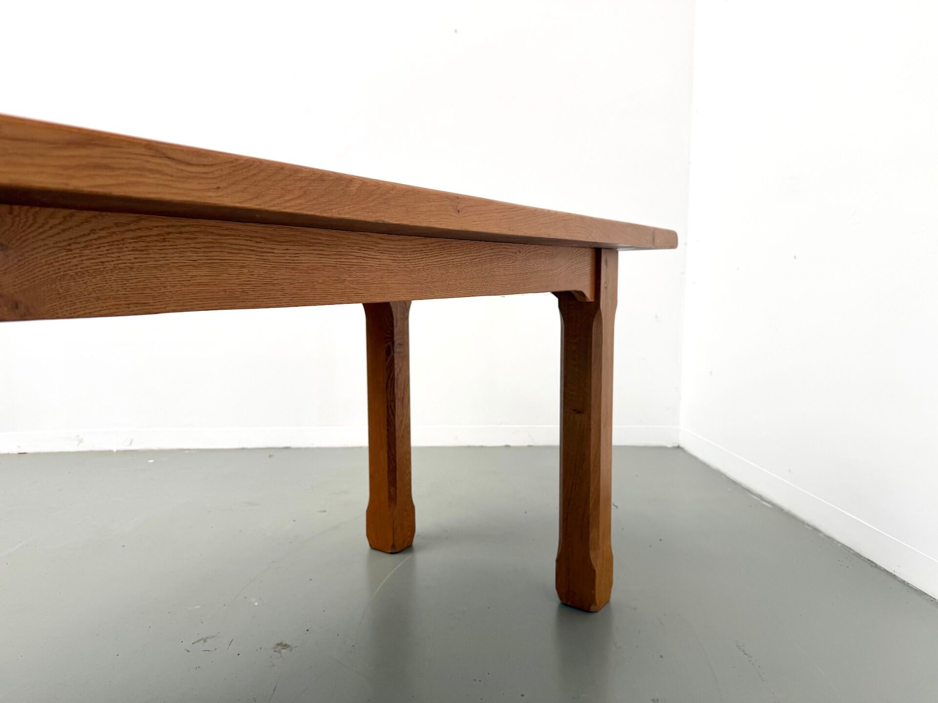 XL brutalist dining table in solid oak