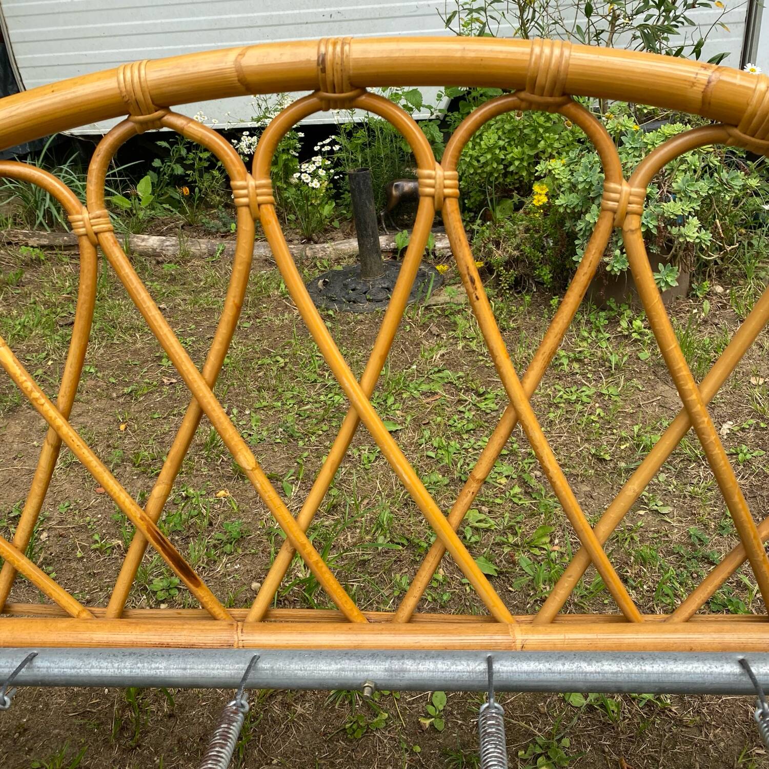 Pair of single rattan beds, 1960s