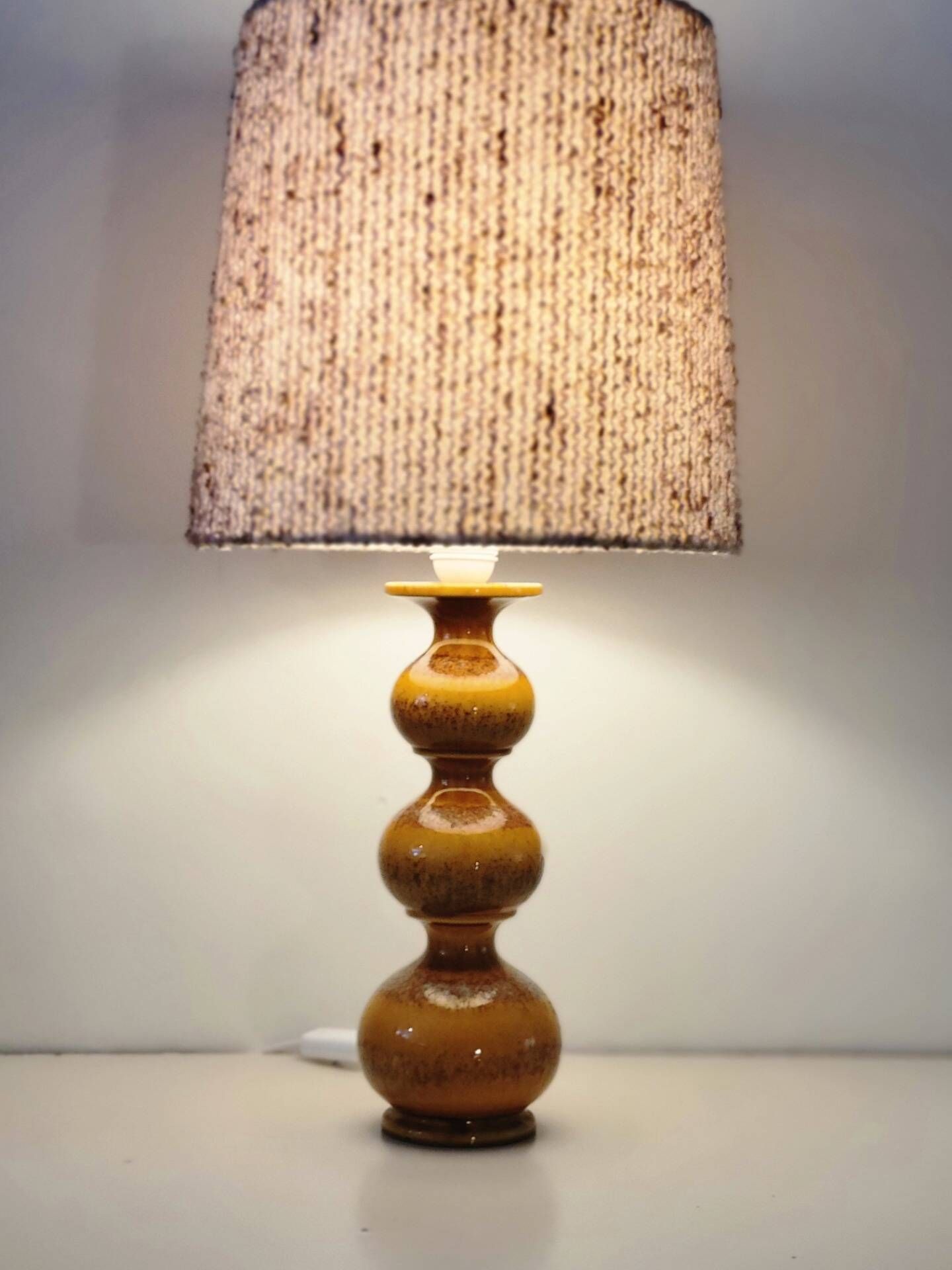 Kaiser Leuchten Bubble ceramic table lamp, Germany 1960