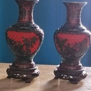 Cinnabar vases