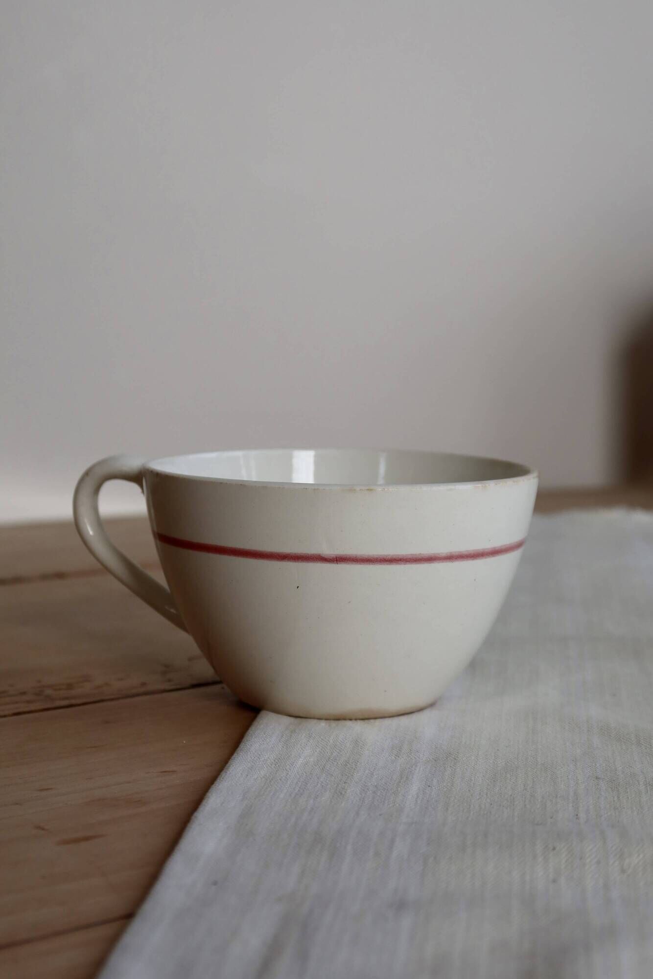 Antique ironstone tea cup Sarreguemines Digoin - Sélestat model