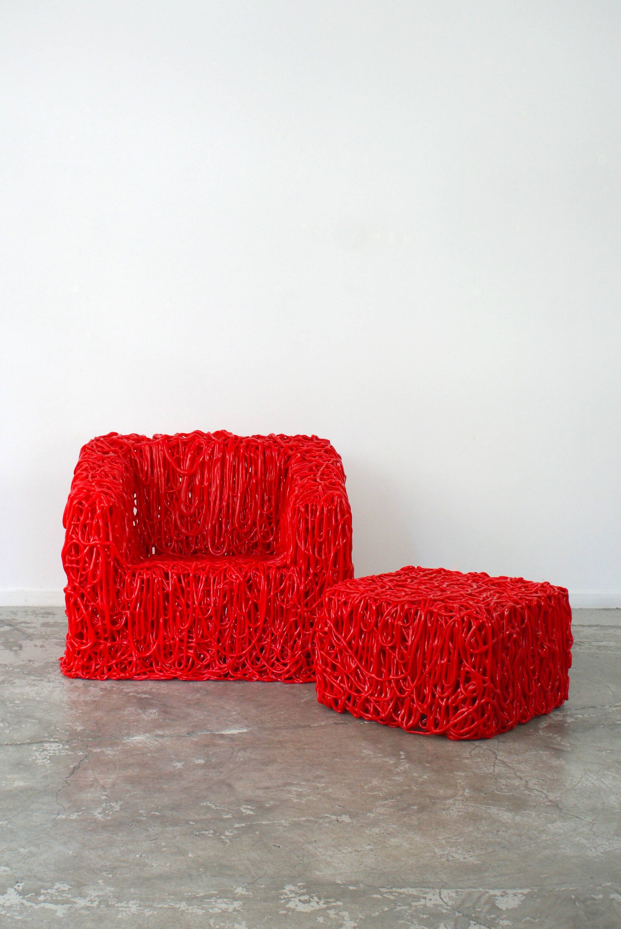 Senzafine armchair and pouf by Gaetano Pesce