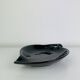 Black ceramic catchall, organic shape, vintage.