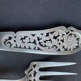 Fish serving cutlery – Silver Head of Minerva