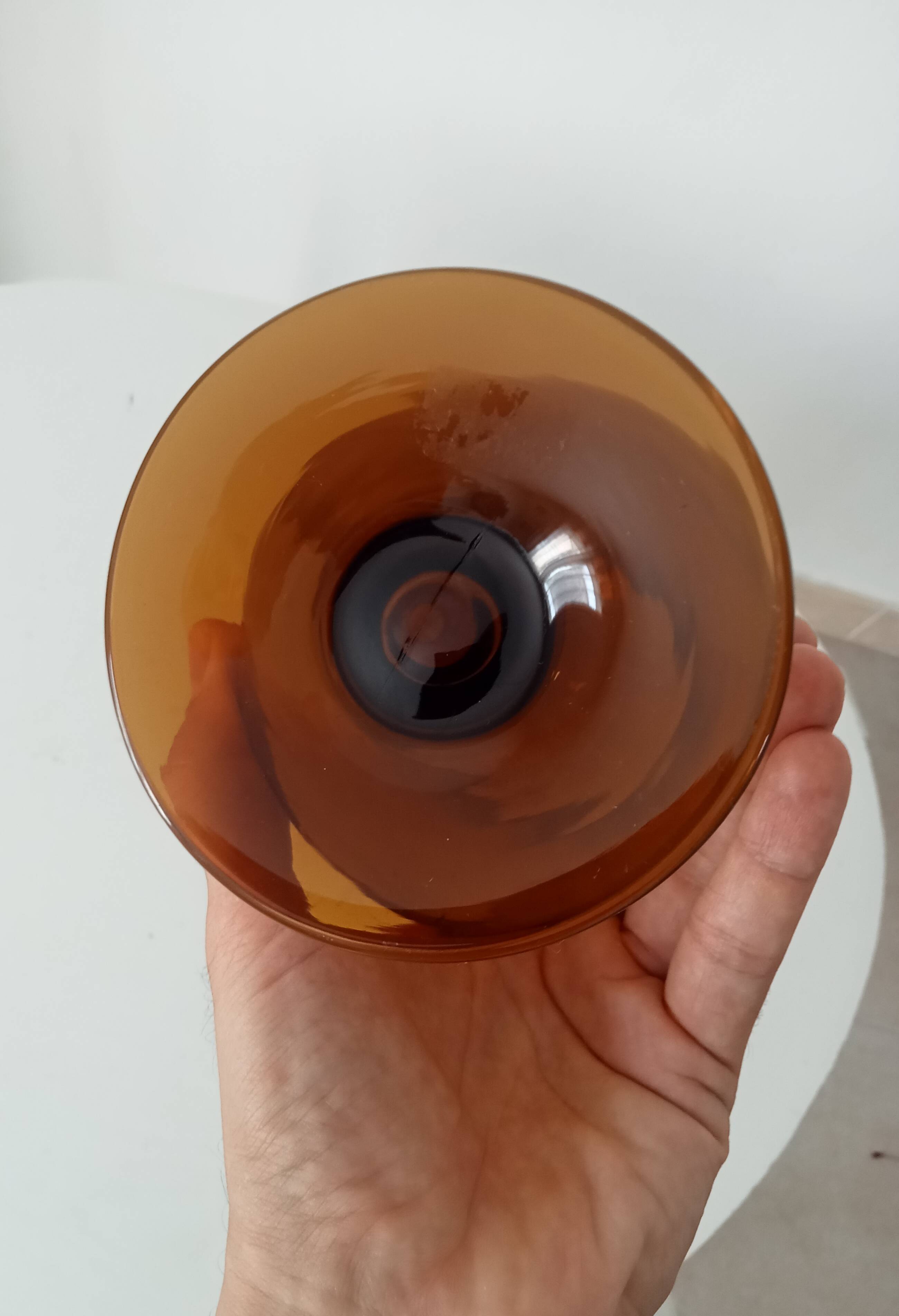 Vintage amber glass vase from the 60s/70s.