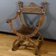 Dagobert armchair in walnut, Medieval style – Late 19th century