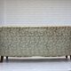 1960s, Danish 3-seater curved sofa, furniture velour, beech wood legs.