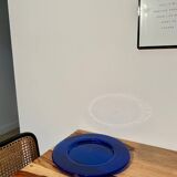 Plat/Assiette en verre bleu vintage