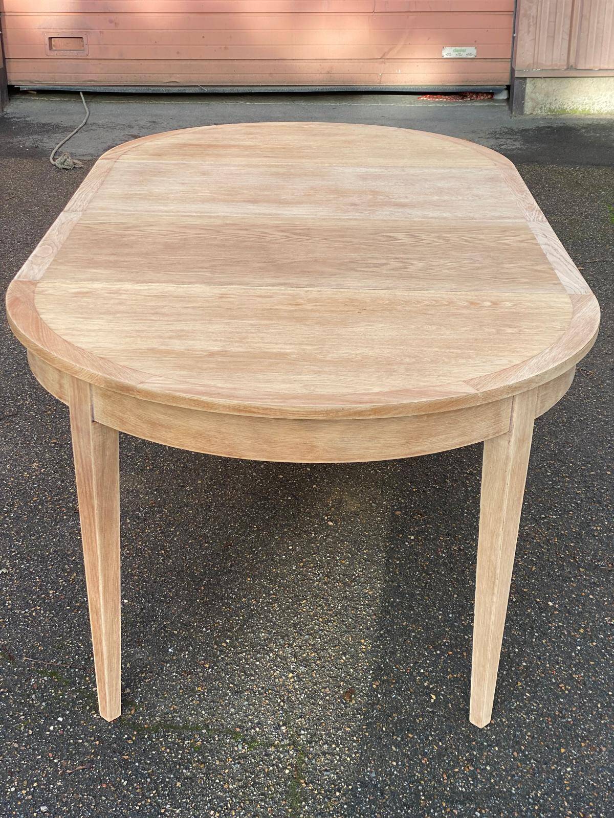 Table à manger scandinave extensible rénovée en chêne 110cm du XXème