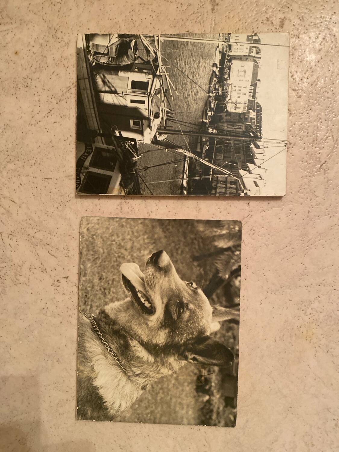Duo of Vintage Photographs (1970s/1980s) on Panels – Fishing Trawler