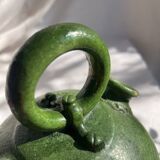 French Antique 19th-Century Green-Glazed Ceramic Water Jug