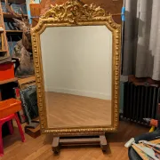 Large antique gilded mirror in Louis XV style