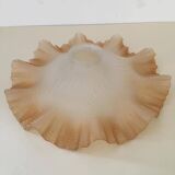 Antique frosted glass lampshade with skirt
