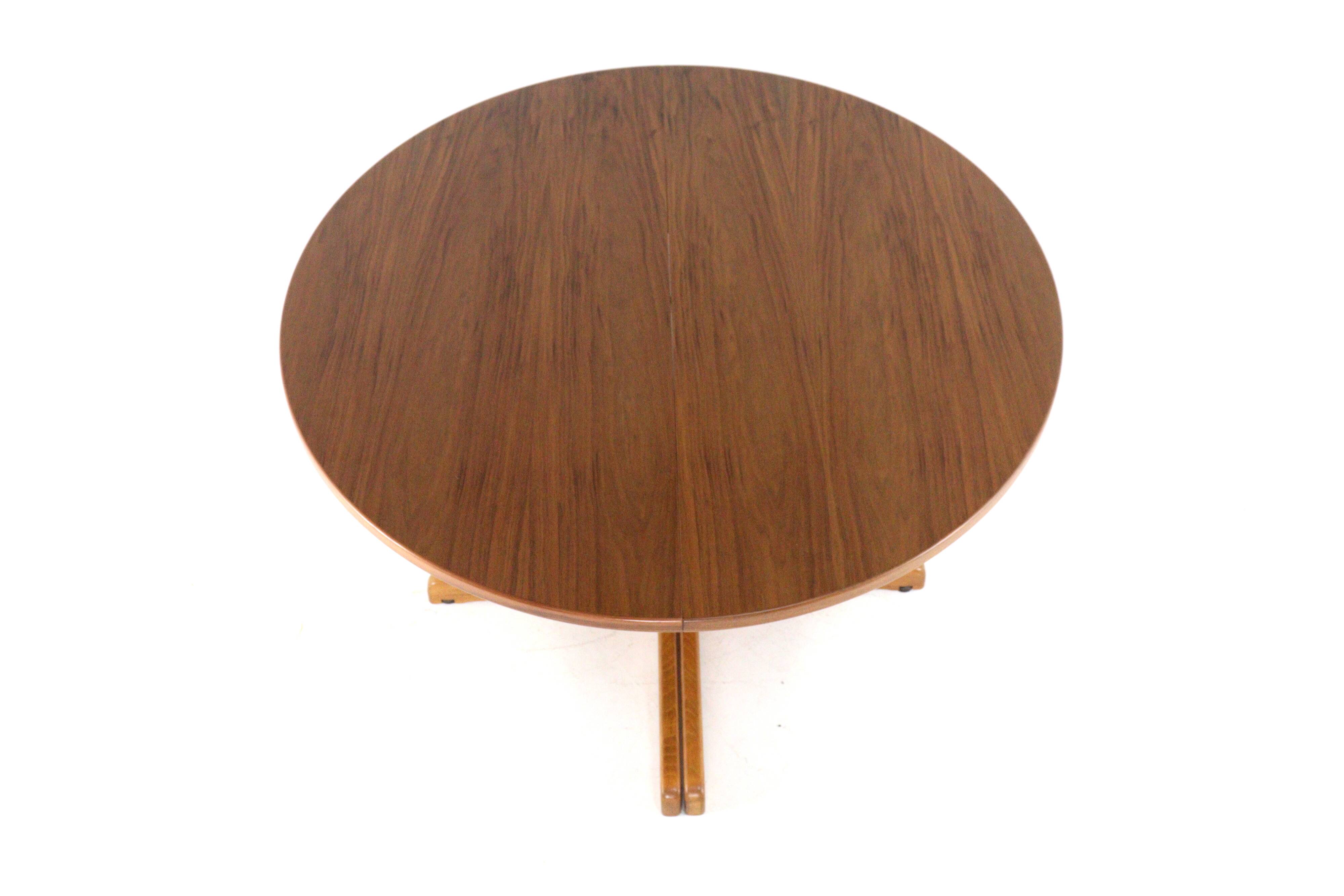 Round extendable dining table 2x 'Vienna' Thonet - mid-century modern style