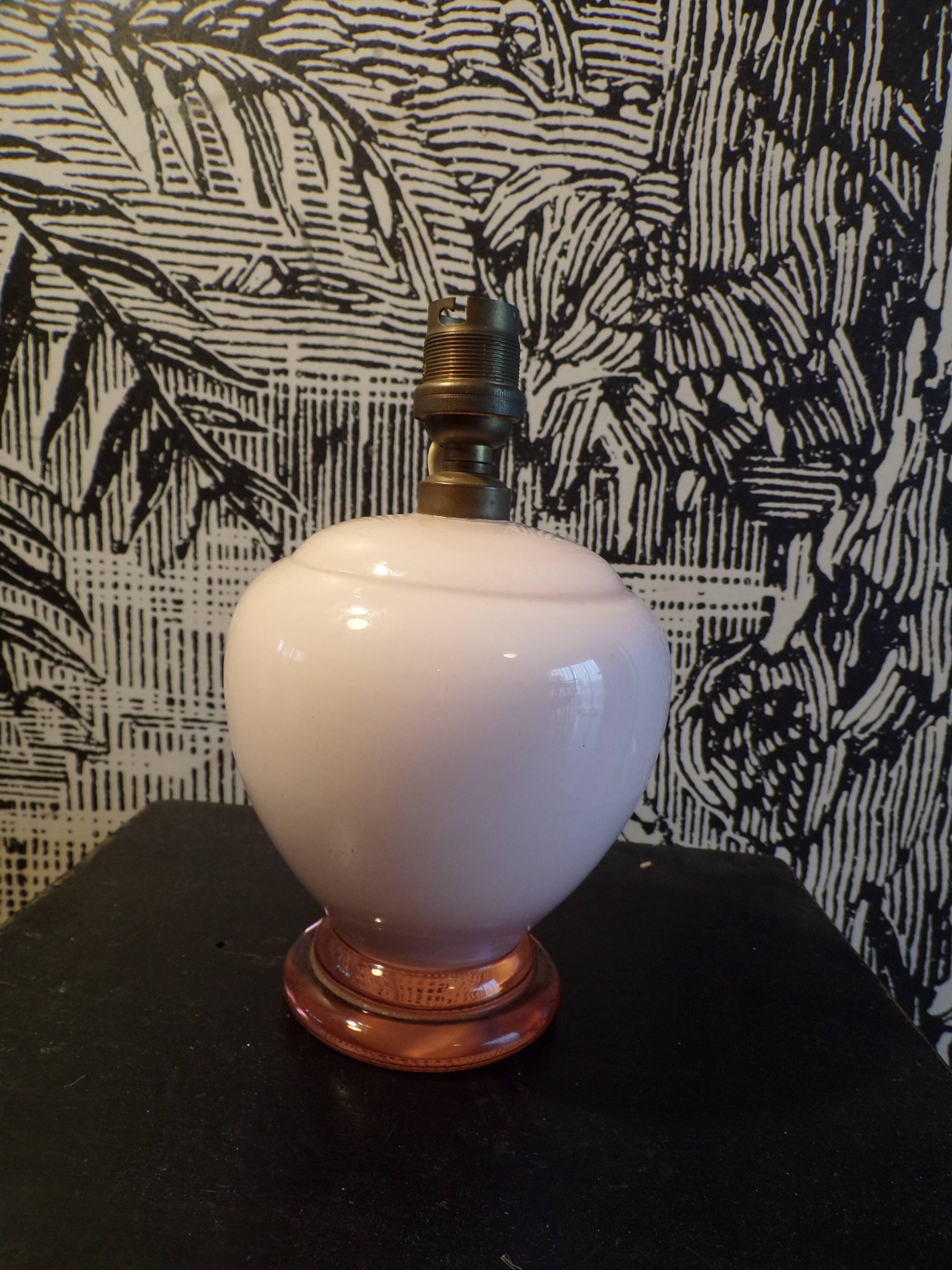 Pink glass lamp, 1930s