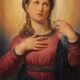 19th century panel painting, Virgin Mary in contemplation