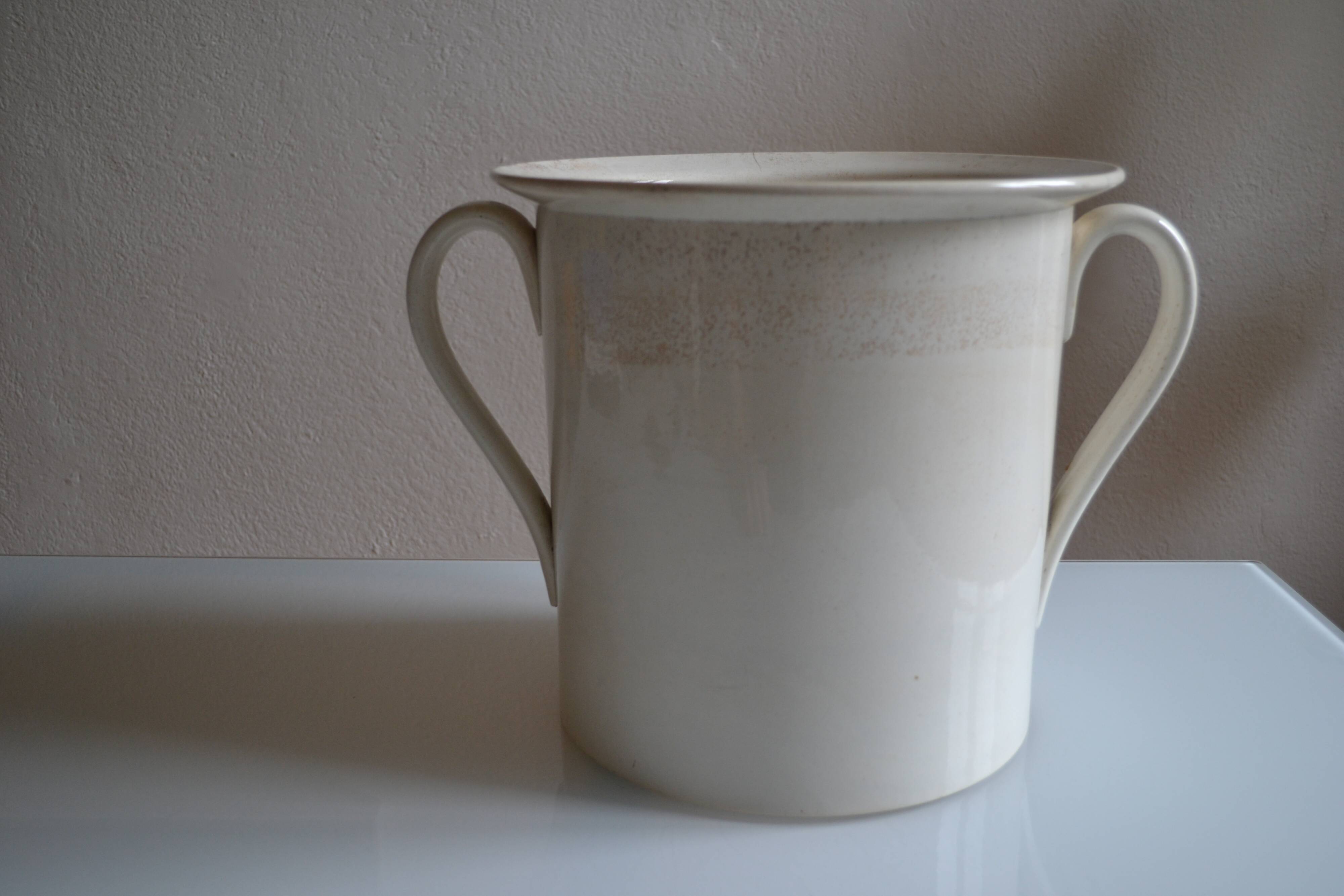 Very large old earthenware pot from Sarreguemines